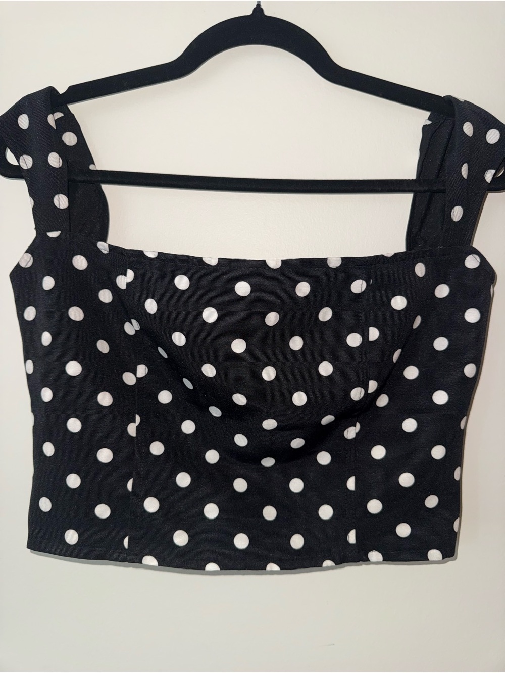 Lioness Black and White Polka Dot Crop Top